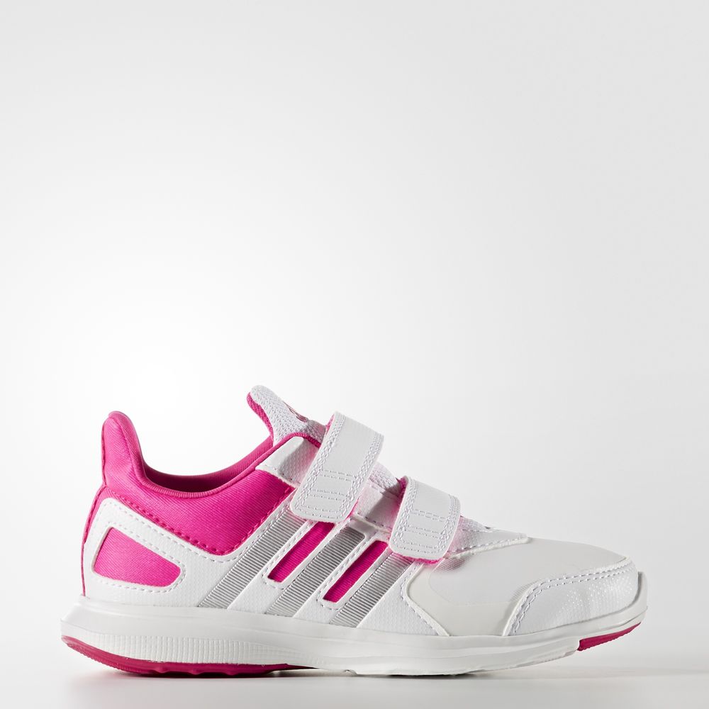 Adidas Hyperfast 2.0 - αθλητικα παπουτσια για αγορια - Ασπρα/Ασημι Μεταλλικός/Ροζ,Μέγεθος: EU 27 – 3